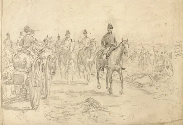 British Troops Cheering Whilst Standing at Ease, 1815, c.1890